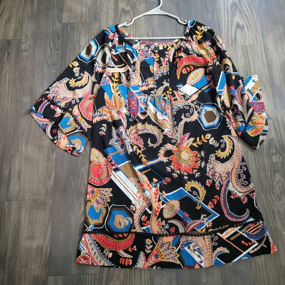 Uncle Frank Colorful Paisley Women's Dress Size S Flowy Loose Fit Bohemian
